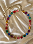 Cintura in catena dorata con strass multicolor