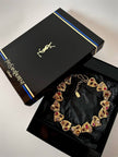 Vintage Yves Saint Laurent Collier mit herzförmigen Elementen und eingefassten, mehrfarbigen Kristallen