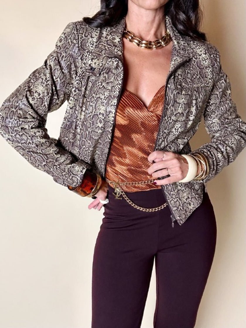 Ensemble Yvan & Marzia in tessuto stretch fantasia pitone