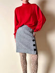 Lupetto in lana rossa con logo ricamato “Yves Saint Laurent”