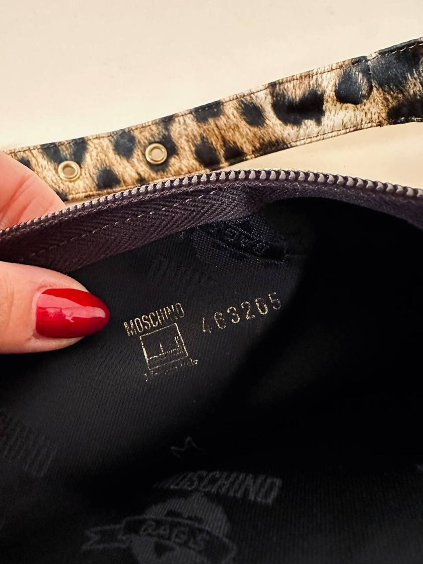 Marsupio in raso leopardato “Moschino”
