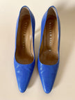 Décolleté Walter Steiger in pelle stampa lizard blu cobalto