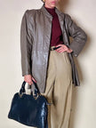 Borsa a mano in pelle blu notte