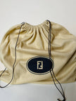 Borsa vintage Fendi in pelle verniciata nera con cuciture concentriche