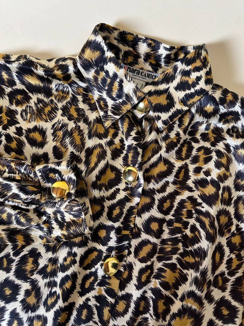 Camicia leopardata con bottoni dorati  “Nara Camicie”