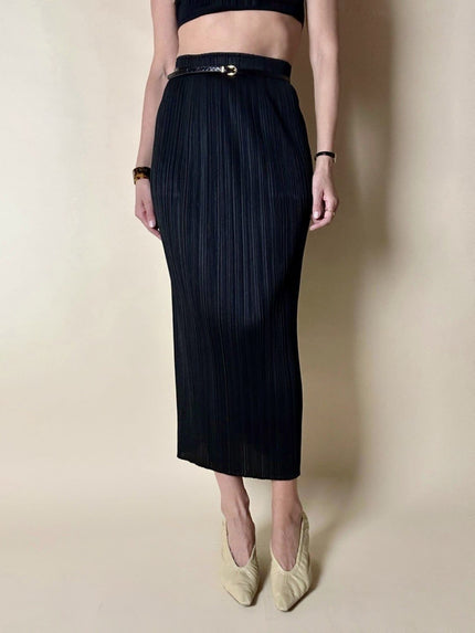 Gonna plissé Pleats Please Issey Miyake con elastico in vita e tasche laterali