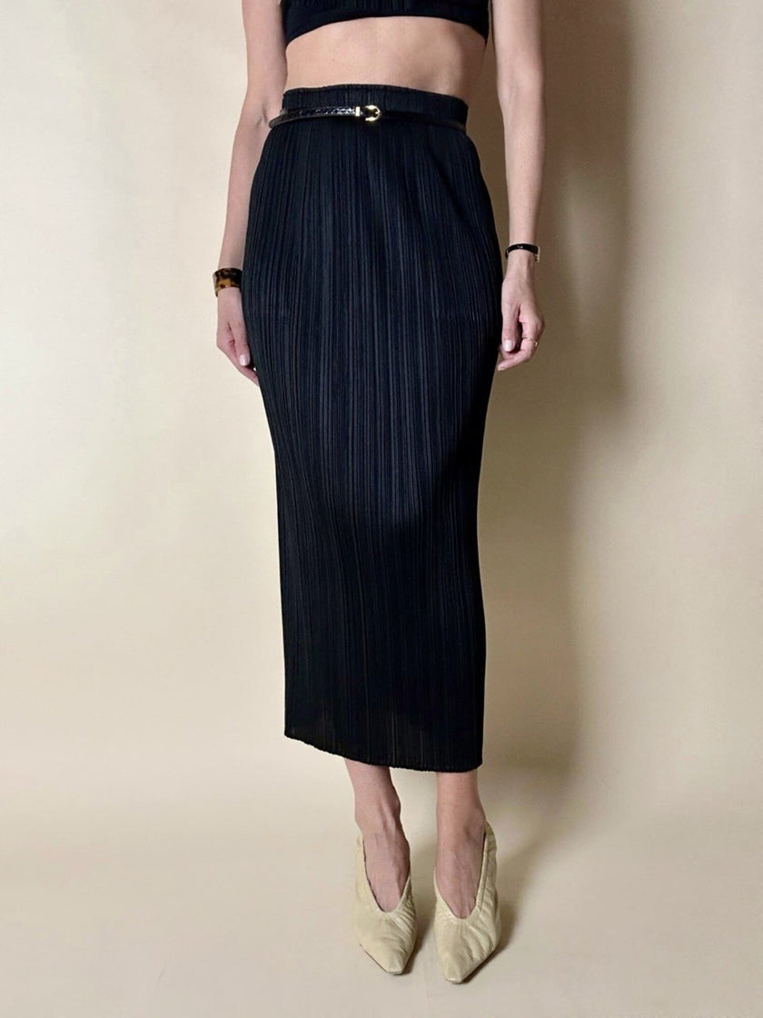 Gonna plissé Pleats Please Issey Miyake con elastico in vita e tasche laterali