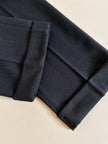 Pantalone a vita alta con piega in misto lana verde scuro grigiastro