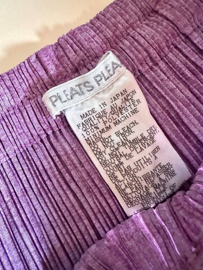 Pantalone lilla micro plissé moldello harem “Pleats Please