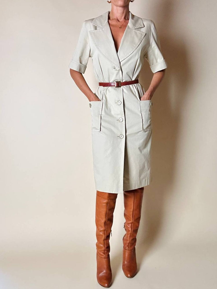 Chemisier Yves Saint Laurent in cotone beige