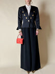 Blazer nero con bottoni gioiello dorati “Yves Saint Laurent”