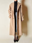 Cappotto vintage Kamaé modello vestaglia in lana e cachemire cammello chiaro