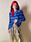 Camicia a righe in raso di seta blu Cina “Valentino Garavani”