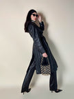 Pantalone vintage Gucci modello a sigaretta in pelle nera