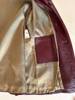 Giacca in pelle bordeaux con cintura in vita Tradition Of Quality Trade Mark Fashion Style