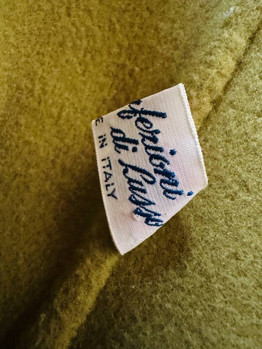 Cappottino oversize con ampi rever in lana verde acido Confezioni di Lusso