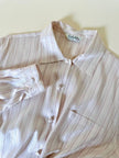 Camicia in seta rosa pallido a micro righe grigie e bordeaux “Calbros”