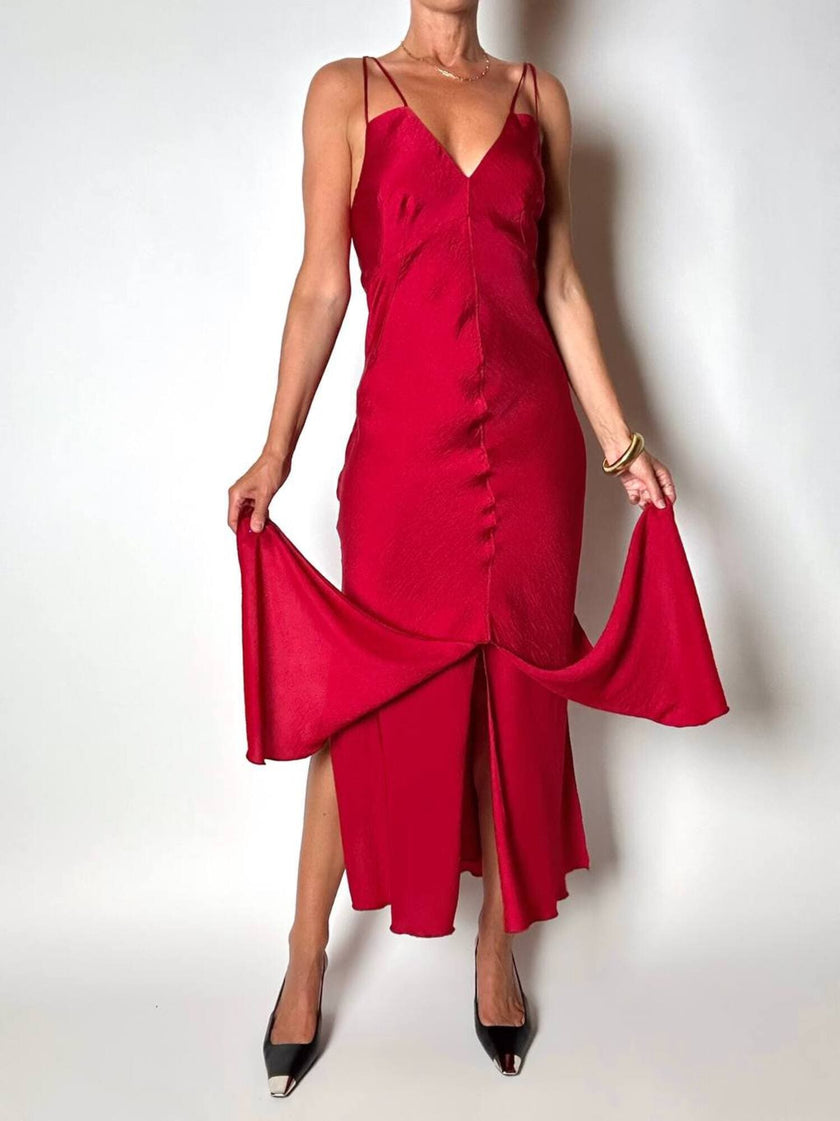 Abito lungo rosso Weili Zheng