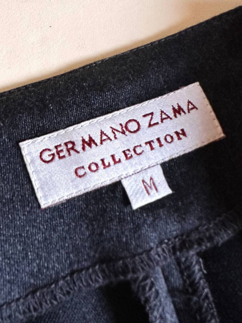 Chemisier in rasato di lana grigio antracite con cintura in coordinato “Germano Zama”