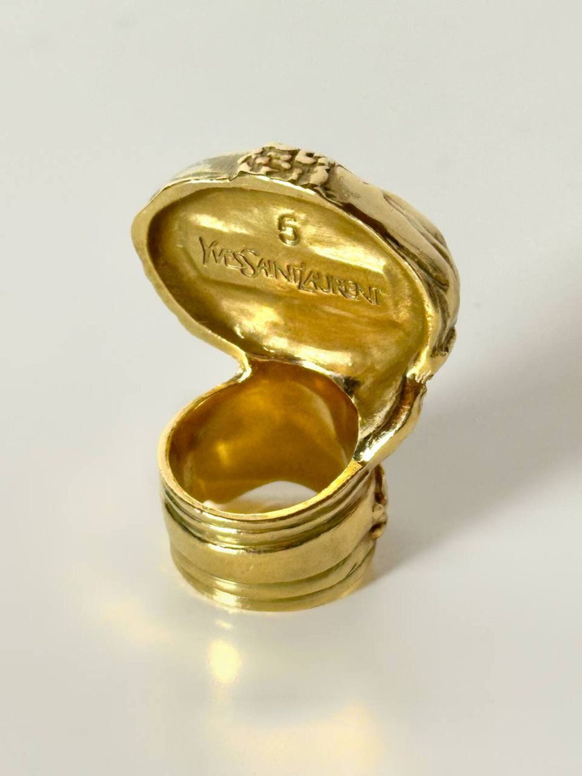 Anello Yves Saint Laurent Arty Ring con cabochon blu effetto Lapislazzuli