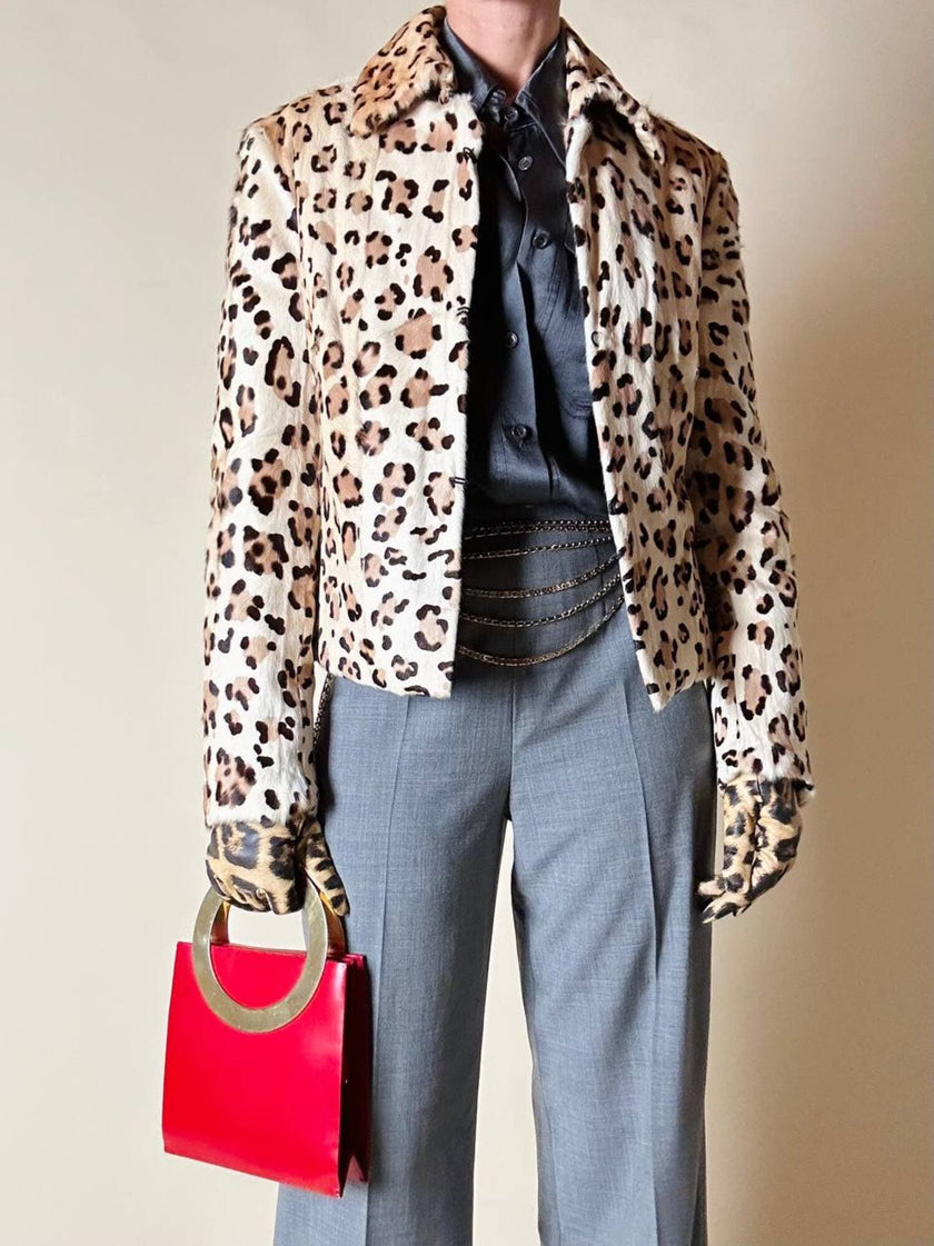 Giacca in cavallino leopardato “Iceberg”