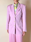 Blazer in rasato di lana merinos super fine rosa “Swish”