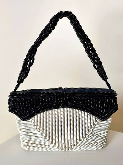 Borsa vintage “Telephone Cord Bag” bianca e nera