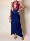 Gonna Yves Saint Laurent modello lungo a portafoglio blu oltremare