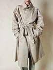 Trench color sabbia con fodera tartan “Idrostop”