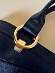 Borsa a mano in pelle blu notte