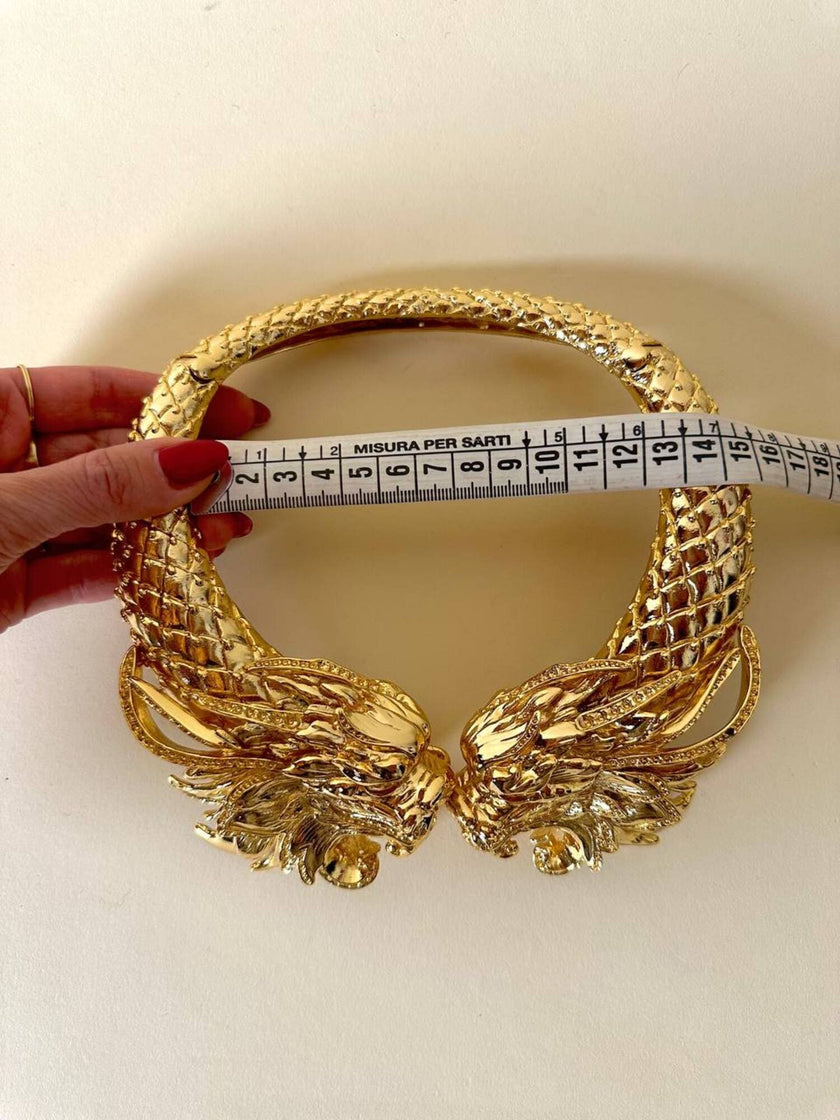 Maxi collier dragoni in metallo dorato “Roberto Cavalli”