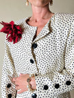 Blazer in seta color panna a pois neri “Yves Saint Laurent”