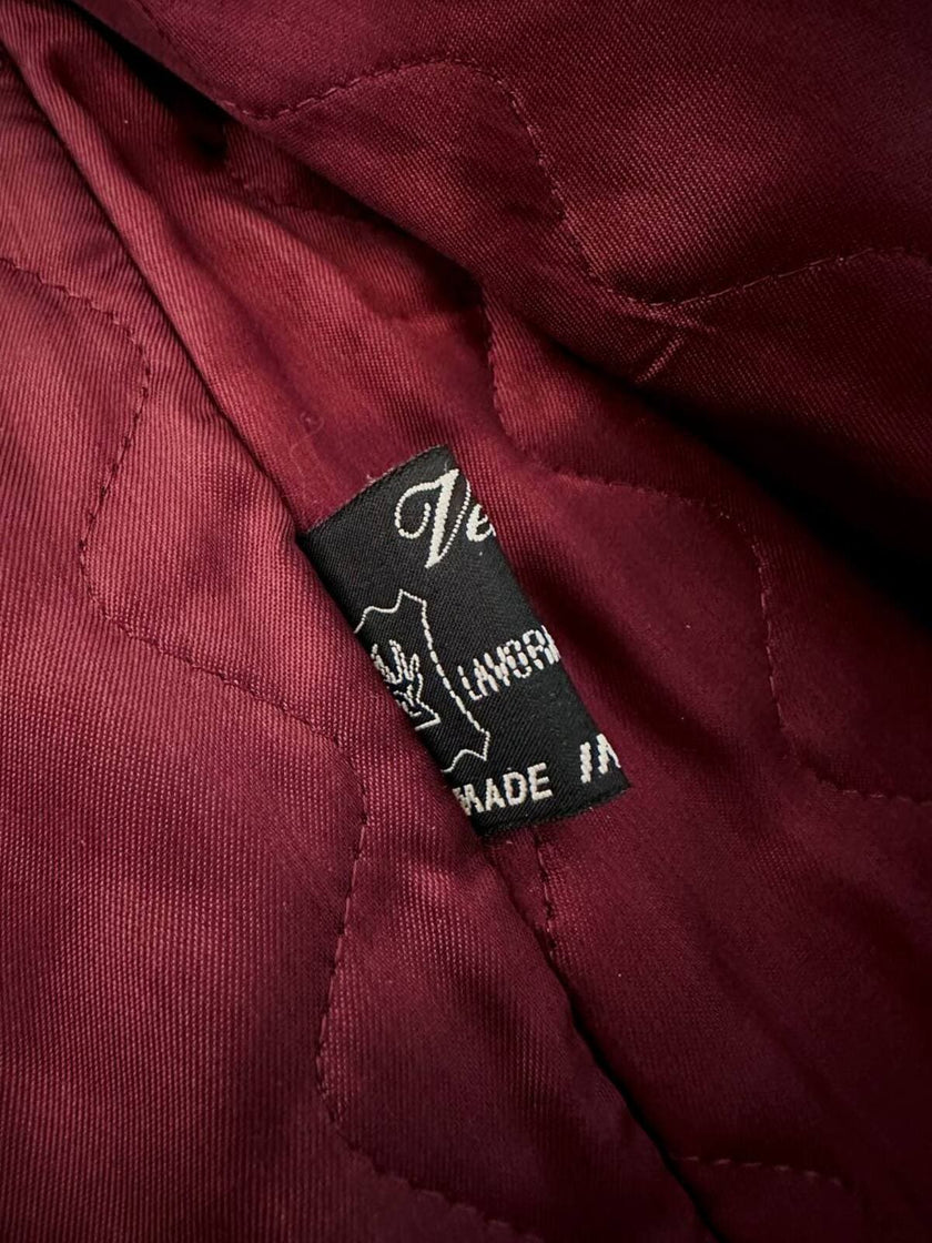 Giaccone svasato in pelle bordeaux “Allegra”