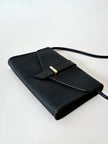 Borsa bandoulière vintage Yves Saint Laurent in tessuto plastificato e pelle blu notte