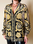 Camicia in misto seta fantasia barocca