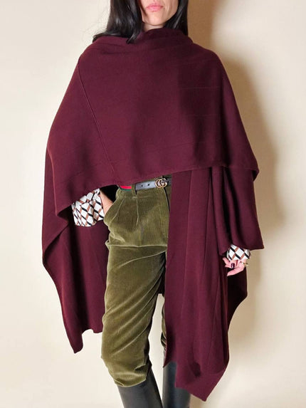 Mantella in maglia bordeaux a punto stoffa Pierre Cardin