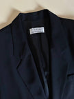 Blazer vintage oversize in rasato di lana nero Dani-Clear