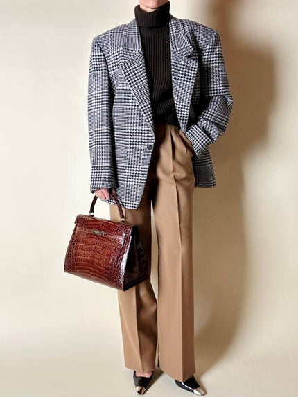 Pantalone Christian Dior vintage modello classico con pince in lana cammello scuro