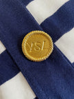 Longuette a righe bianche e blu con bottoni dorati “Yves Saint Laurent”