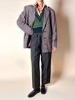 Blazer United Class Coll Colors Benetton in lana pied de poule beige e cioccolato con bottoni berlebeck
