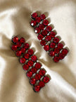 Maxi clip a fanges in cristalli rosso rubino
