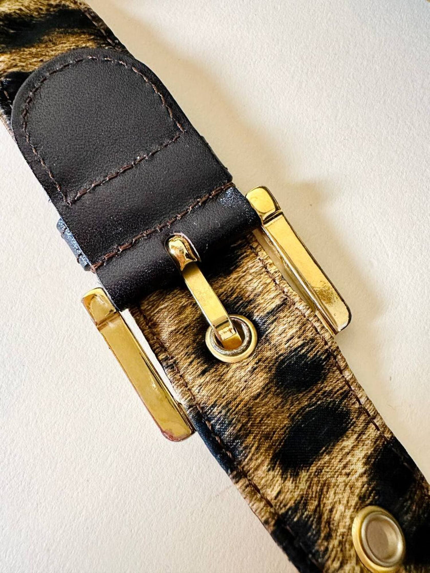 Marsupio in raso leopardato “Moschino”