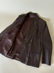 Blazer oversize in pelle color cioccolato