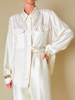 Camicia oversize in seta avorio “È Seta”