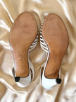 Sandali in pelle bianca con tacco a spillo “Yves Saint Laurent”