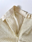 Vintage cream sequin-embroidered palazzo pants