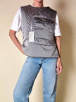 Gilet tecnico imbottito in nylon argento “Fendissime”