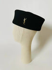 Vintage Yves Saint Laurent logo brooch in gold-tone metal