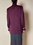 Blazer doppiopetto in rasato di lana gessato color burgundy “Gianni Versace”