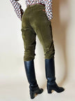 Pantalone a vita alta in corduroy verde oliva Rizzi Sport